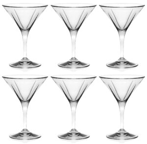 barski martini - glasses - classic clear - set of 6 - stemmed made in europe - 5 oz.