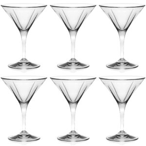 Barski Martini - Glasses - Classic Clear - Set of 6 - Stemmed Made in Europe - 5 oz.