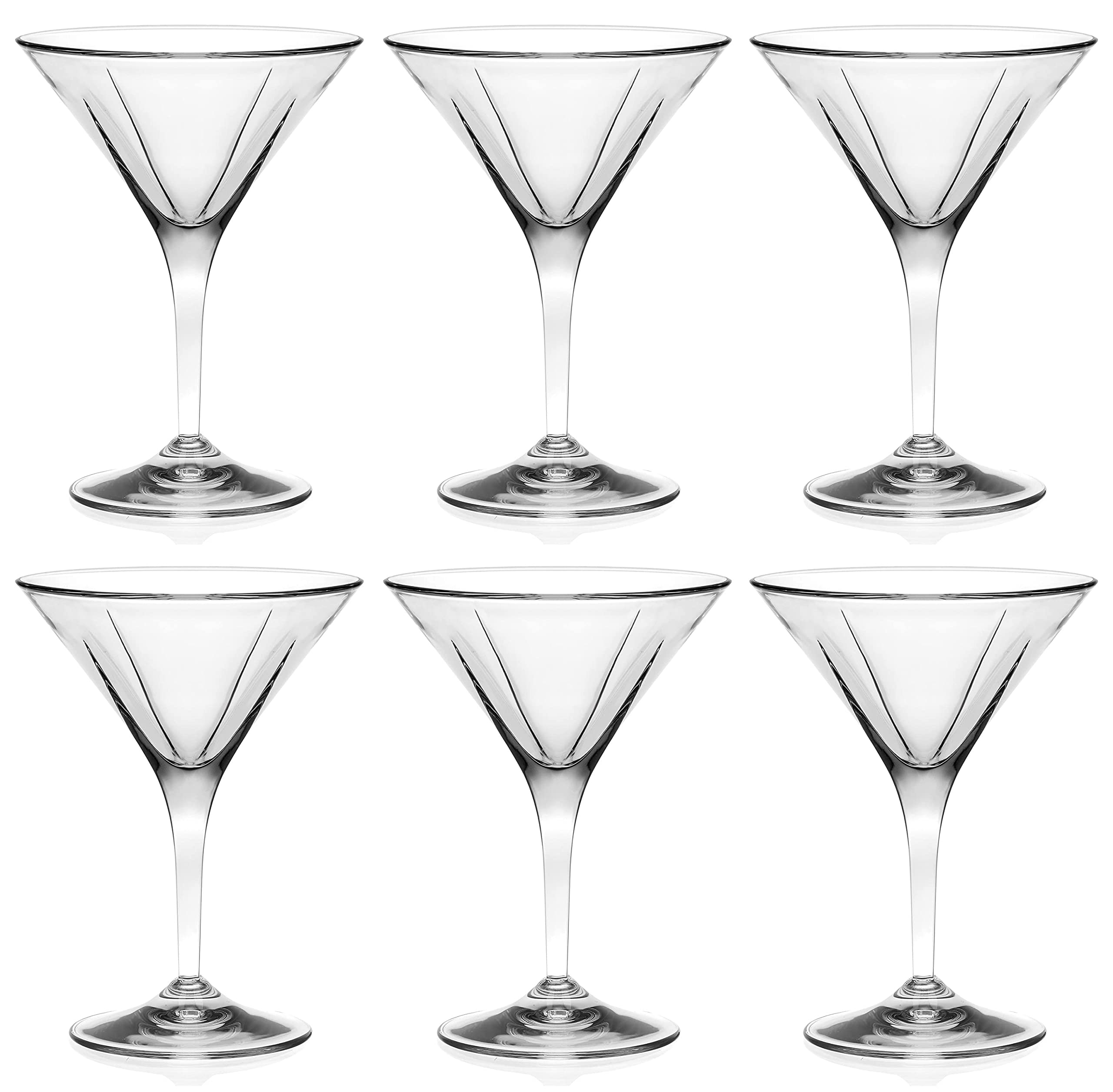 Barski Martini - Glasses - Classic Clear - Set of 6 - Stemmed Made in Europe - 5 oz.