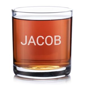 lifetime creations engraved personalized name whiskey glass 10.5 oz - old fashioned rocks glass with name, monogrammed scotch glass groomsmen gift, dishwasher safe