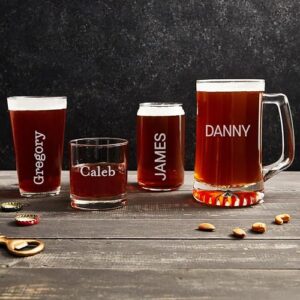 Lifetime Creations Engraved Personalized Name Whiskey Glass 10.5 oz - Old Fashioned Rocks Glass with Name, Monogrammed Scotch Glass Groomsmen Gift, Dishwasher Safe