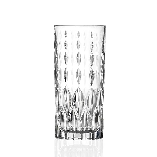 RCR Crystal 6 Piece Marilyn Whisky Glasses Set - Modern Cut Glass Cocktail Tumblers - 337ml