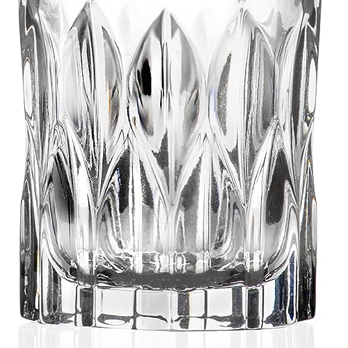 RCR Crystal 6 Piece Marilyn Whisky Glasses Set - Modern Cut Glass Cocktail Tumblers - 337ml