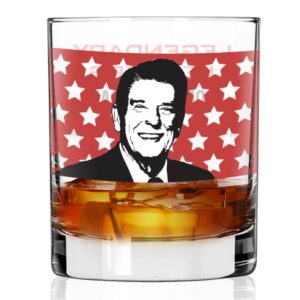 toasted tales legendary leaders - ronald reagan 11 oz whiskey glass made in the usa