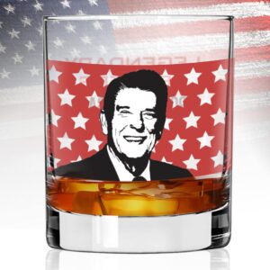 Toasted Tales Legendary Leaders - Ronald Reagan 11 oz Whiskey Glass Made in the USA