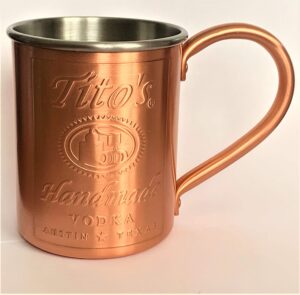 tito's vodka copper/stainless steel lined mug – new