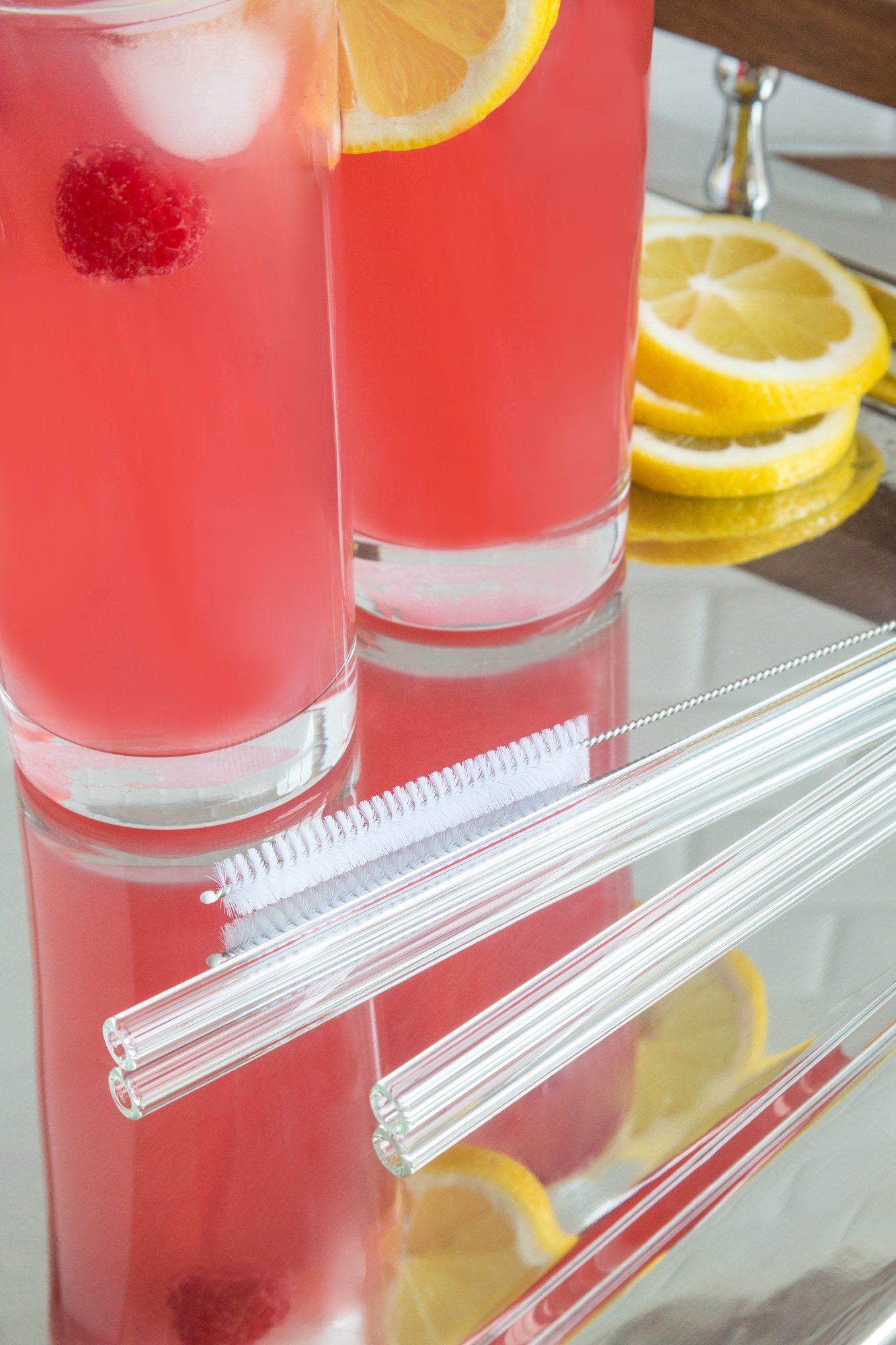 Outset Glass Straight Reusable Straws, 0.75 x 4 x 10 inches, Clear