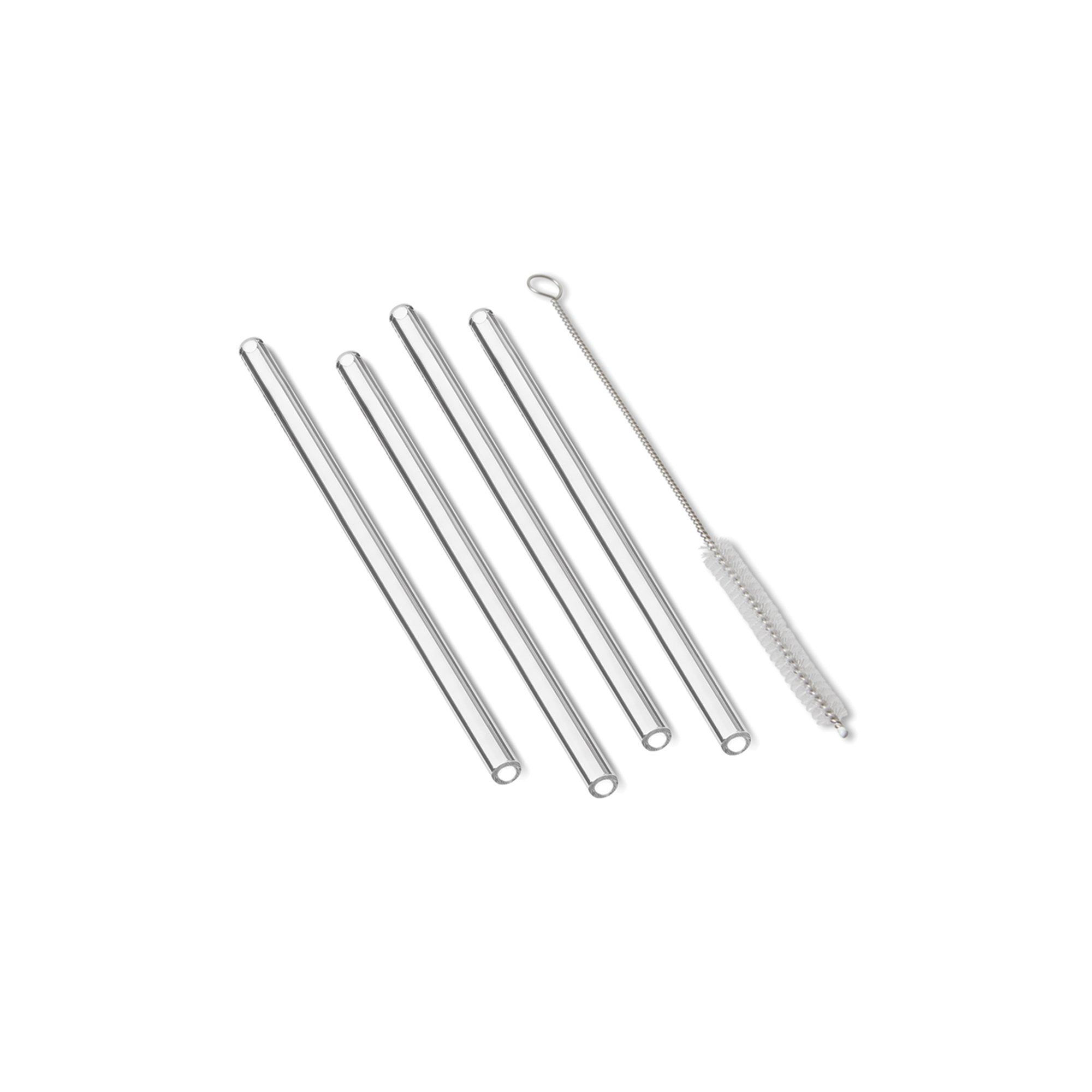 Outset Glass Straight Reusable Straws, 0.75 x 4 x 10 inches, Clear