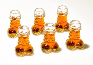 shot glasses, glasses set 6 pack for whiskey, vodka, tequila, liquor, bachelorette party, funny gifts, 1.35 oz/40 ml -each