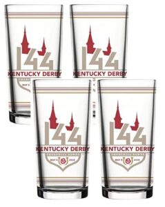 kentucky derby 144 official 12oz. mint julep glass, perfect souvenir/gift for derby fans, 4 pack