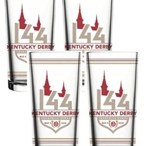 Kentucky Derby 144 Official 12oz. Mint Julep Glass, Perfect Souvenir/Gift for Derby Fans, 4 pack