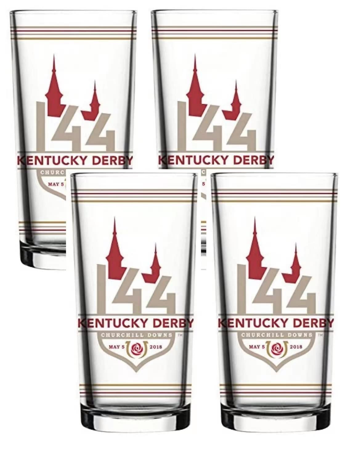 Kentucky Derby 144 Official 12oz. Mint Julep Glass, Perfect Souvenir/Gift for Derby Fans, 4 pack