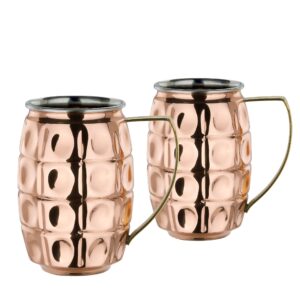 old dutch 2 piece solid/stainless steel grenada moscow mule mug 2-ply set, 24 oz, copper