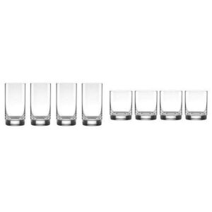 lenox tuscany classics cylinder highball, clear - 852914 and tuscany classics cylinder double old fashioned glass, clear 13 oz set of 4-852913