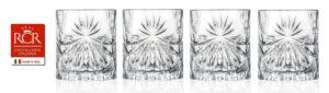 rcr cristalleria italiana crystal glass drinkware set (dof whiskey (10.65 oz) - 4 piece)