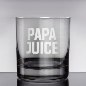 PAPA JUICE Custom Personalized Whiskey Glass - Funny Gift for Dad Uncle Grandpa From Daughter Son Wife - Father's Day