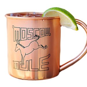 Alchemade 100% Pure Copper 14 Oz Mug with Retro Mule Logo For Moscow Mules, and Other Cocktails - Keeps Drinks Cold Longer - Made to Stay Tarnish Free