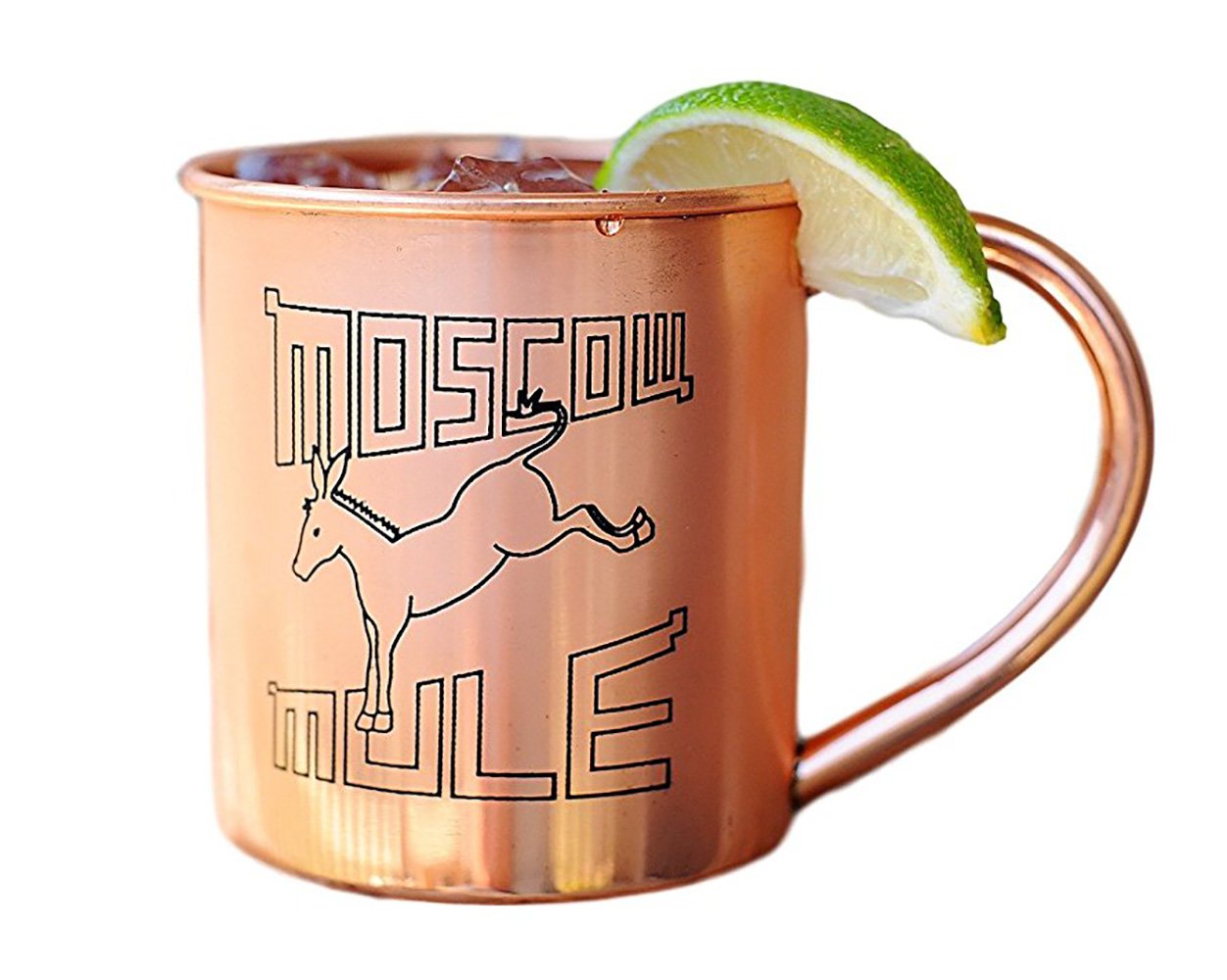 Alchemade 100% Pure Copper 14 Oz Mug with Retro Mule Logo For Moscow Mules, and Other Cocktails - Keeps Drinks Cold Longer - Made to Stay Tarnish Free