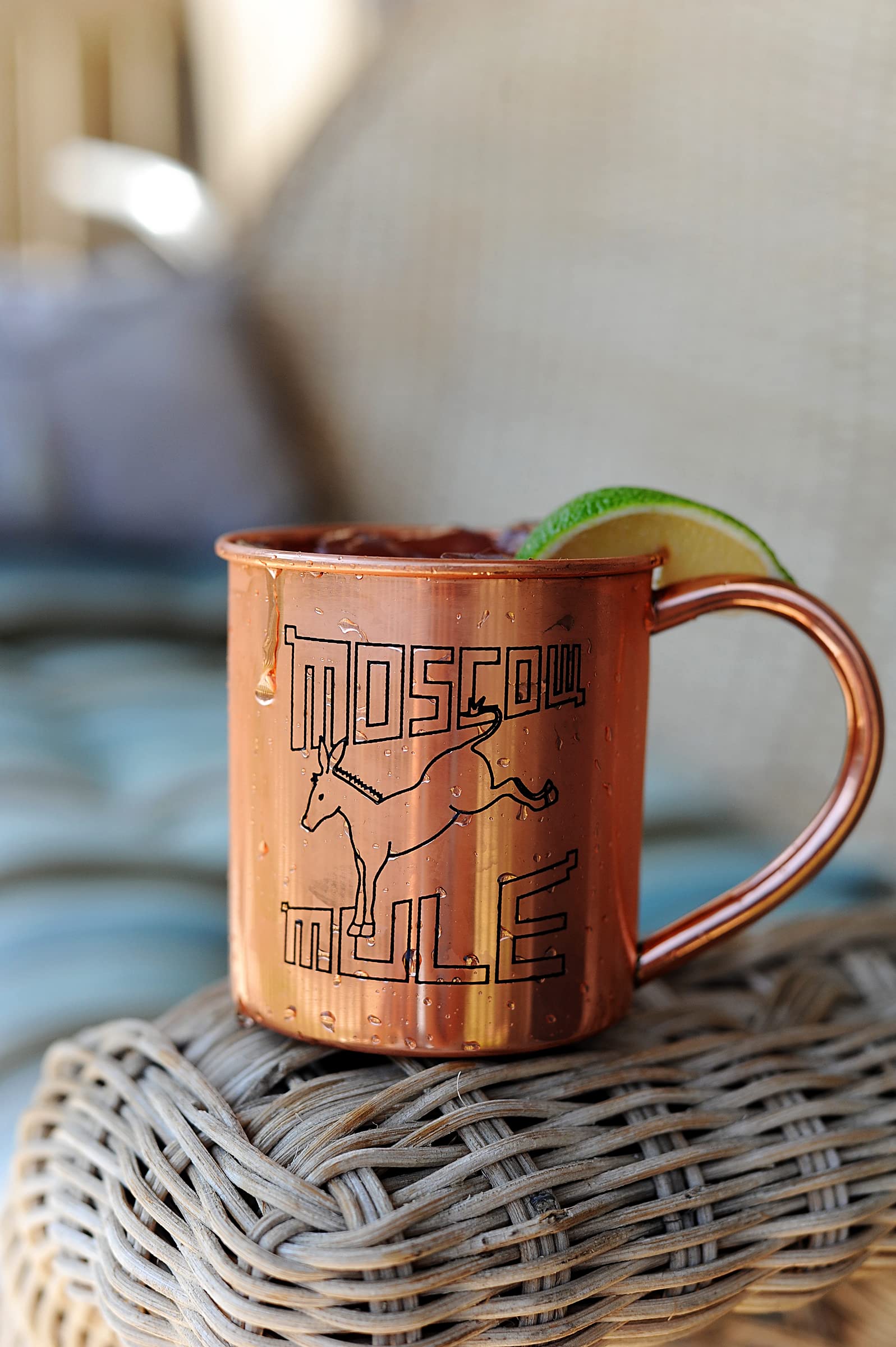 Alchemade 100% Pure Copper 14 Oz Mug with Retro Mule Logo For Moscow Mules, and Other Cocktails - Keeps Drinks Cold Longer - Made to Stay Tarnish Free