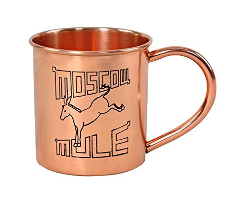 Alchemade 100% Pure Copper 14 Oz Mug with Retro Mule Logo For Moscow Mules, and Other Cocktails - Keeps Drinks Cold Longer - Made to Stay Tarnish Free