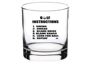 rogue river tactical funny golf instructions old fashioned whiskey glass drinking gag cup gift for golfer golfing