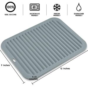 Trivets for Hot Dishes, Trivet Hot Pads for Kitchen, Silicone Trivets for Pots and Pans, Heat Resistant Mat for Tabletops, Silicone Trivet Mat for Countertops, Rectangular Dish Mat, Color Dark Gray