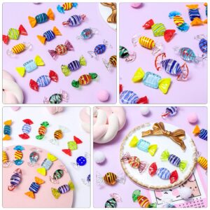 Toyvian 12Pcs Glass Candy Ornaments Vintage Murano Glass Sweets Artificial Candy Decoration for Gifts Home Party Wedding Decor ( Random Style )