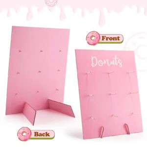 TRUSBER Donut Wall Display Stand Reusable Donut Holder Wood Donut Board for Baby Shower, Birthday Party, Wedding