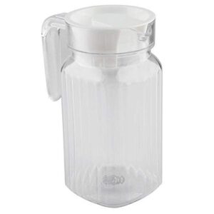 Fdit Acrylic Transparent Juice Bottle Striped Water Ice Cold Juice Jug with Lid great for Homemade Juice & Cold Tea or for Milk Bottles Reusable Drinking Bottles(500ML)