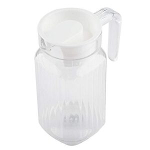 Fdit Acrylic Transparent Juice Bottle Striped Water Ice Cold Juice Jug with Lid great for Homemade Juice & Cold Tea or for Milk Bottles Reusable Drinking Bottles(500ML)