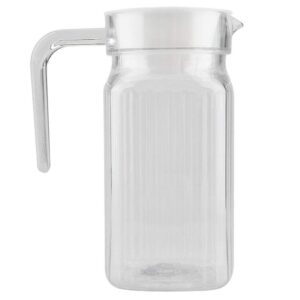 fdit acrylic transparent juice bottle striped water ice cold juice jug with lid great for homemade juice & cold tea or for milk bottles reusable drinking bottles(500ml)