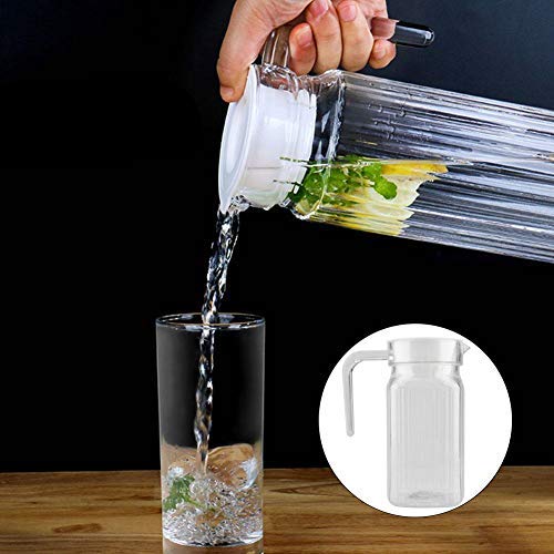 Fdit Acrylic Transparent Juice Bottle Striped Water Ice Cold Juice Jug with Lid great for Homemade Juice & Cold Tea or for Milk Bottles Reusable Drinking Bottles(500ML)