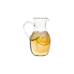 simax small glass pitcher with spout: borosilicate glass pitchers with handle - glass drink pitcher - margarita pitcher - sangria pitchers - pitchers beverage pitchers - 1 quart pitcher clear