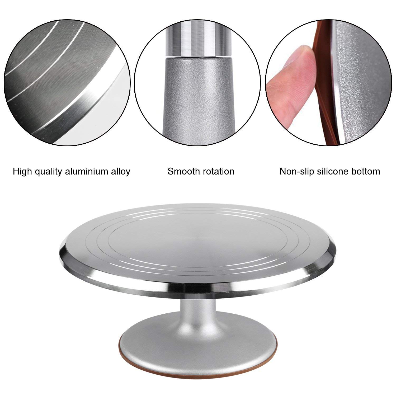 Aluminium Cake Decorating Stand Revolving 12 Inch Cake Turntable for Cake, Cupcake Decorating Supplies