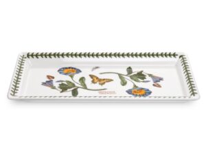 portmeirion botanic garden sandwich tray | 11.75 inch serving tray with convolvulus motif | made from porcelain | microwave, dishwasher, and freezer safe