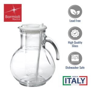 Bormioli Rocco Kufra Glass Pitcher with Ice Container and Lid, 72 3/4 oz