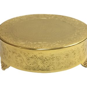 GiftBay Gold Wedding Cake Stand Round 14", Aluminum Metal