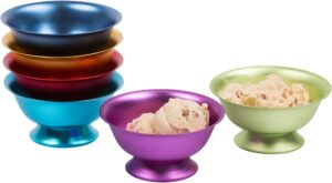 trademark innovations 5 oz. retro aluminum bowls set of 6 (assorted colors)