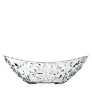 lorren home trends laurus 13.5" crystal oval bowl