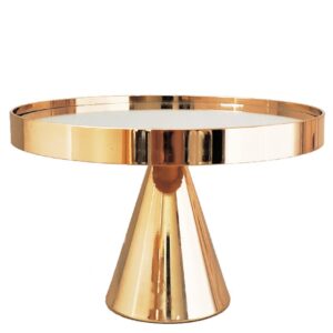 8 inches 20cm gold round mirror cake stand cupcake stands metal pedestal holder, party dessert cheese display plate for wedding party birthday baby shower celebration home decoration