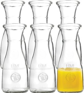 kitchen lux carafe pitcher glass set - glass water pitcher & water carafe - love elegant wine decanter & mimosa bar set - easy grip neck & wide mouth for pouring