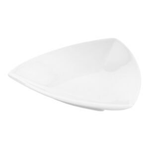 Restaurantware 4 Inch x 4 Inch Porcelain Appetizer Plates 10 Triangle Dipping Plates - Microwave-Safe Oven-Safe White Porcelain Sauce Dishes Chip-Resistant For Desserts Condiments Snacks