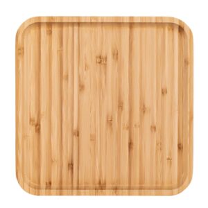 bearstar 2-pack bamboo square plates ,12 inches cheese plates coffee tea serving tray fruit platters party dinner plates sour candy tray