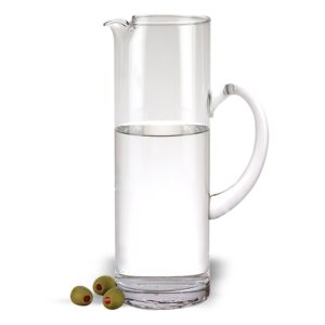 badash celebrate crystal glass pitcher - 54 oz. mouth-blown classic martini cylinder-shaped pitcher/carafe for water, juice, iced tea & more - fine quality lead-free crystal