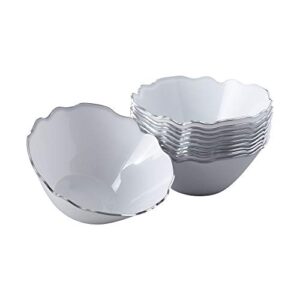 silver spoons white dip and sauce bowl baroque collection | 10 pc-5”, 5""" (1064)