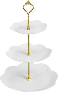 3 tier cupcake stand, plastic tiered serving stand, dessert tray for tea party, baby shower and wedding (round)