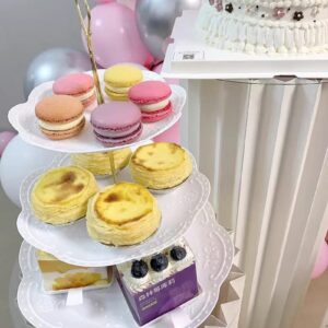 3 Tier Cupcake Stand, Plastic Tiered Serving Stand, Dessert Tray for Tea Party, Baby Shower and Wedding (Round)