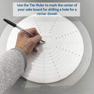 CAKESAFE Round Tier Ruler for Cake Decorating – Cake Centering and Dowel Placement Tool for Bakers