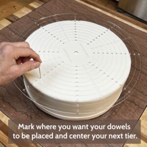 CAKESAFE Round Tier Ruler for Cake Decorating – Cake Centering and Dowel Placement Tool for Bakers