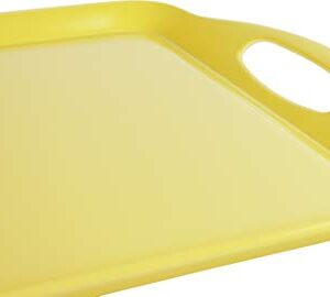 Reston Lloyd Calypso Basics Melamine Serving/Ottoman Handles, Rectangular Tray, Lemon